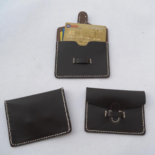 Credit card holder with hand stitching & hand sewing made