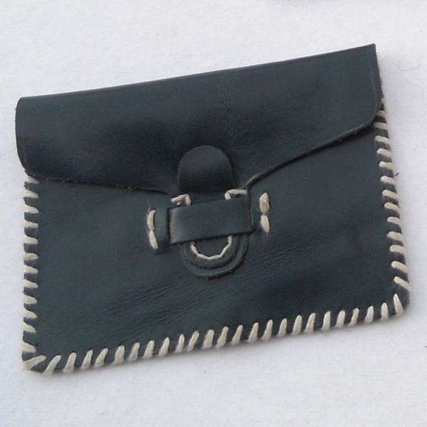 Dull green color hand stitching & hand sewing made of genuine leather.