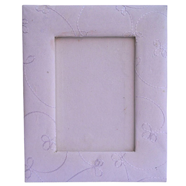 Professional design embroidered handmade cotton paper photo frame .